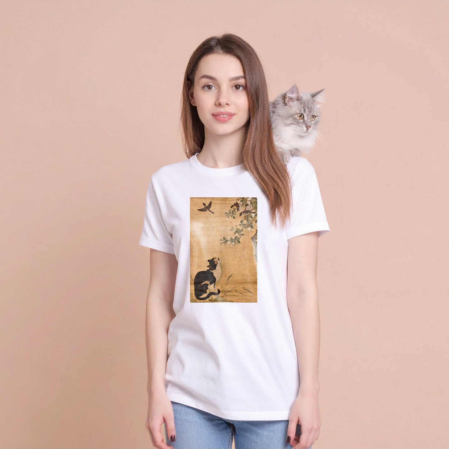 Cat with Sparrows
