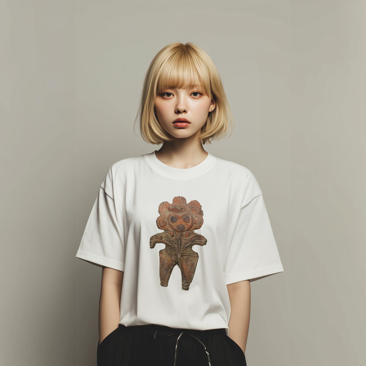 Clay Figurine with an Owl-Like Face